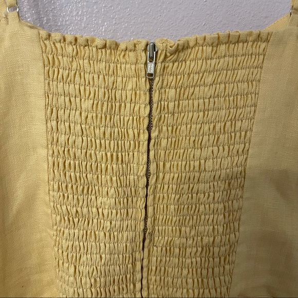 NWT Reformation Roarke Linen Dress Yellow